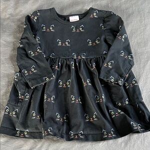 Hanna Andersson Black Cat Dress with Pockets